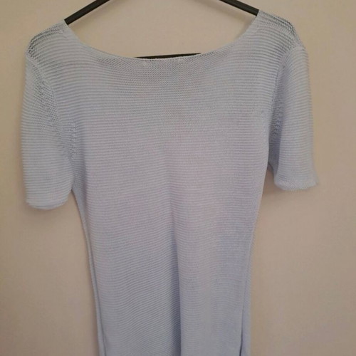 Vintage knitted blouses used, 2 sky blue and 1 pink with buttons