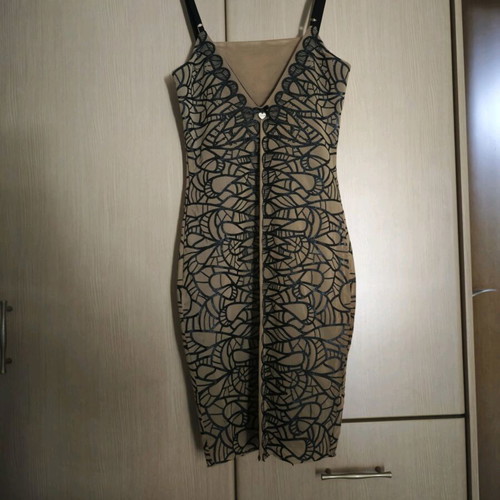 Lynne mini dress beige with black patterns like new