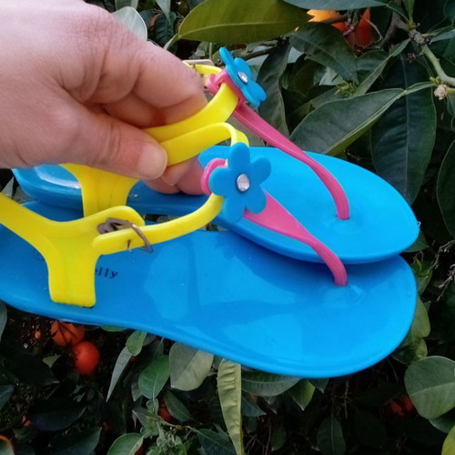 Jelly shoes for girls used, size 30, multicolor sandals