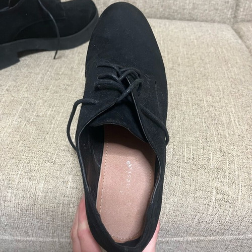 Black suede lace-up shoes size 41 like new