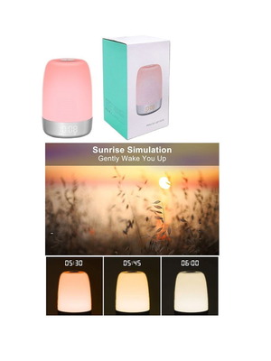 Alarm clock wake up light with dimmer, USB