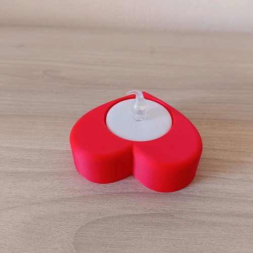 Heart tealight holder new, plastic, red