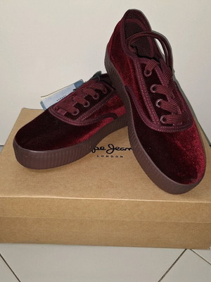 Pepe Jeans Hannah Velvet women's sneakers red new, size 37