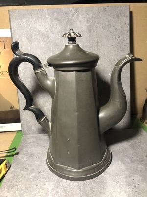 Thomas Perkin Sheffield pewter teapot 19th century