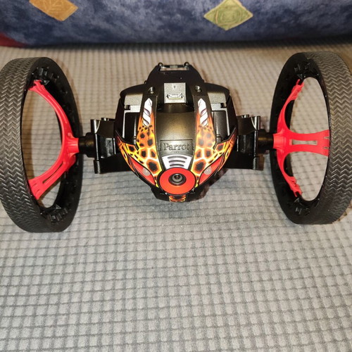 Parrot Jumping Sumo remote control drone used with accessories