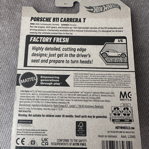 Hot Wheels Porsche 911 Carrera T ZAMAC new 2026 model