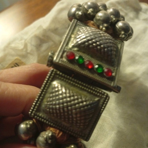 Gajre Antique Silver Bracelet from Rajasthan, used