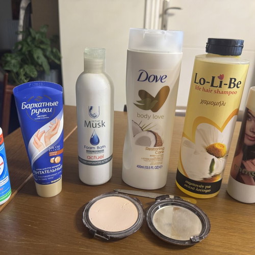 Cosmetics care set used, almost full bottles