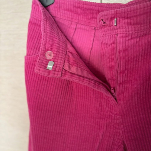Topshop bright pink cord peg trouser size L, like new