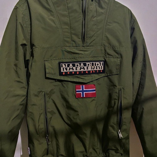 Napapijri Men's Anorak Jacket Khaki Small like new