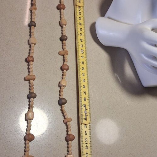 Wooden necklace with earth tone beads