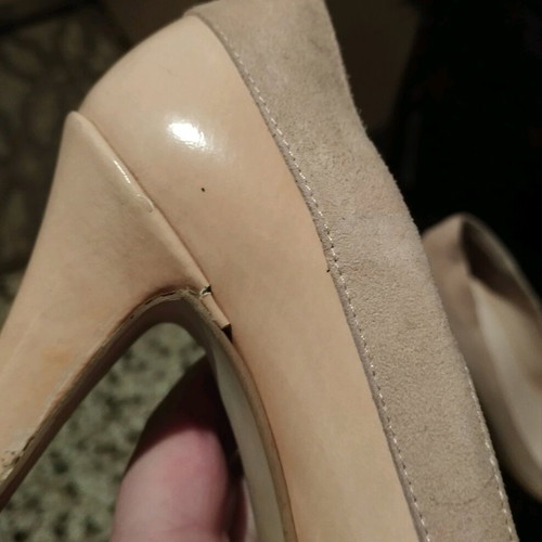 Vavoulas leather pumps used, size 36, 9.2 cm heel, beige