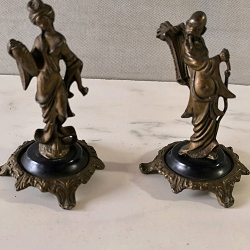 Bronze figurines used, Asian art statues from 1950