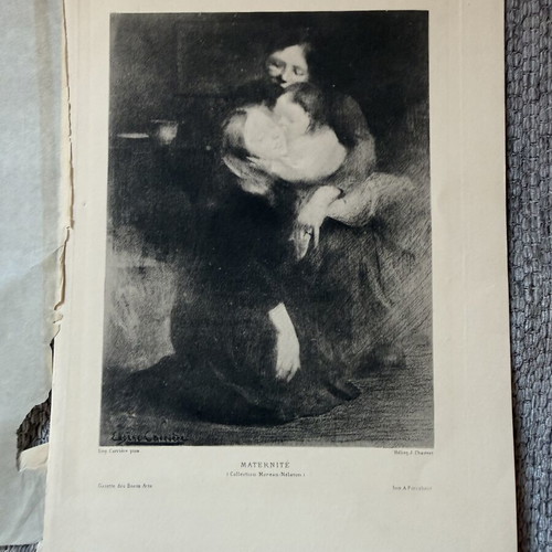 Engraving used, collectible old print 19x28 cm
