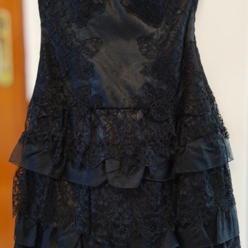 Zara Woman Strapless Mini Dress Lace Satin Frills New, Size S