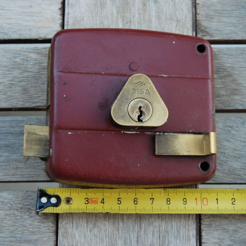 Cisa lock used, with one key, 11cm x 9cm