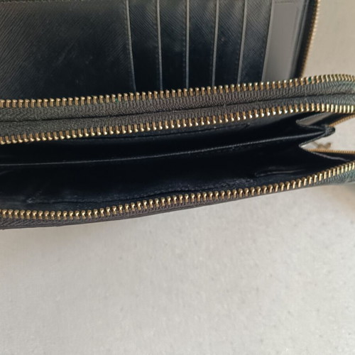 DKNY Large Leather Wallet used, black wristlet clutch