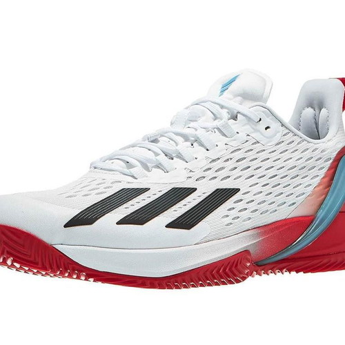 Adidas Adizero Cybersonic Clay Mens Shoes New, White/Red