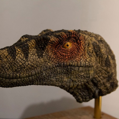Velociraptor dinosaur head handmade, made to order, Jurassic Park