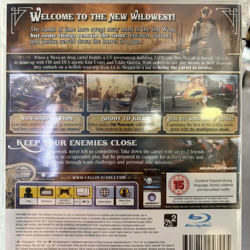 Call of Juarez The Cartel PS3 game new