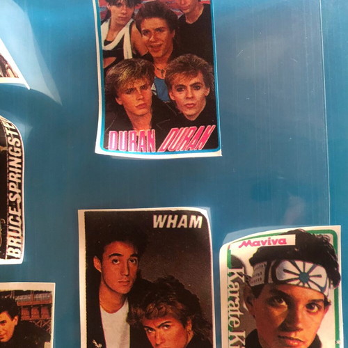 Manina stickers used, pack of 6, Duran Duran, Bruce Springsteen, Wham, Karate Kid