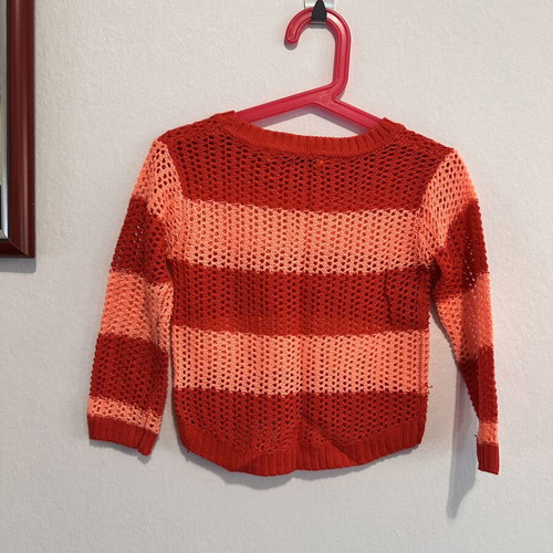Terranova Kids knitted sweater for girls, size 4-5 years, red and pink stripes