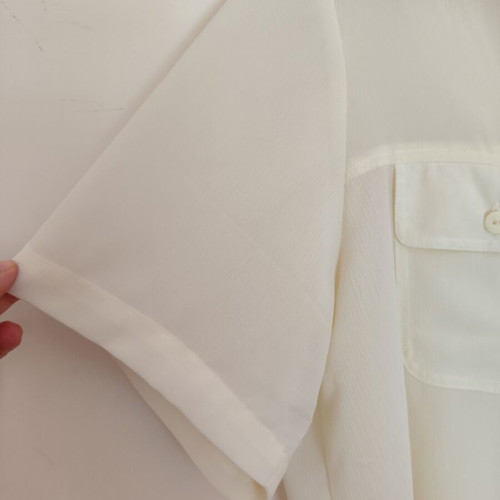 Donna silk semi-transparent cream shirt XL