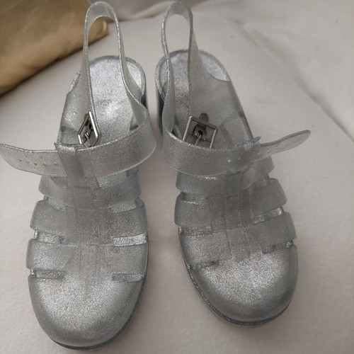 Jellies silver platform sandals new, size 38-38.5