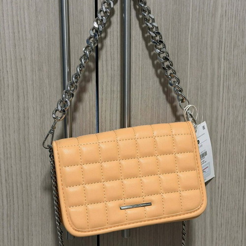 Bershka orange shoulder bag new with 2 chains