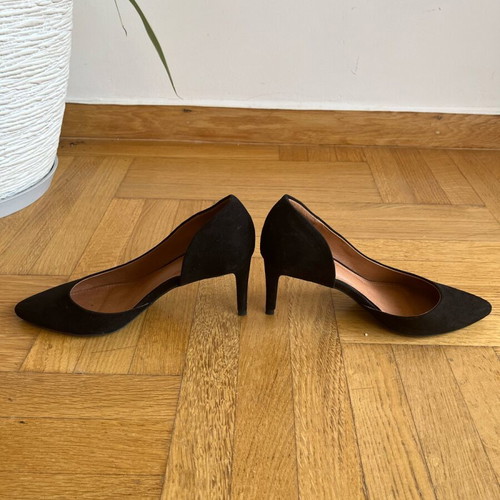 H&M pumps used, 8cm black suede, size 38