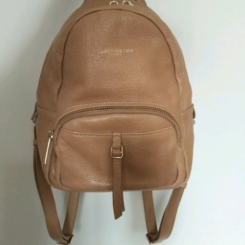 Lancaster leather backpack like new, medium, beige