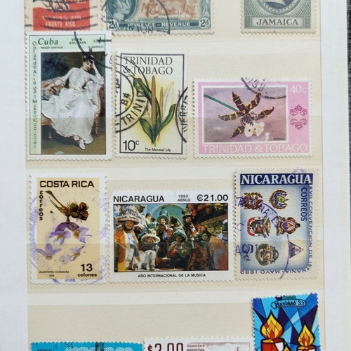 Vintage Latin America & Caribbean postage stamps, lot of 22, cancelled