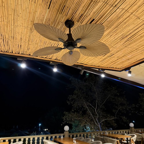 Boho Ceiling Fan 132cm with Remote Tropical Bali 40W