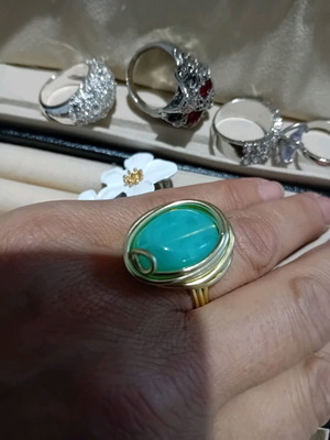 Ring with green stone custom made