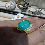 Ring with green stone custom made