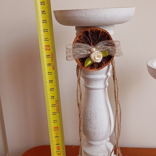 Candlesticks set of 2 with handmade decoration like new