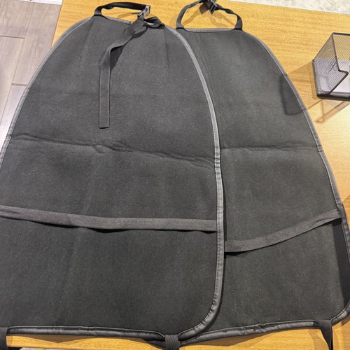 Backrest protectors for driver and passenger seats used with 2 sunshades