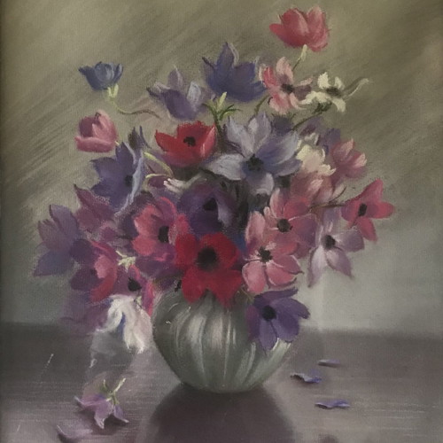 Painting by Giorgos Syrigos used, oil pastel on cardboard 45x55