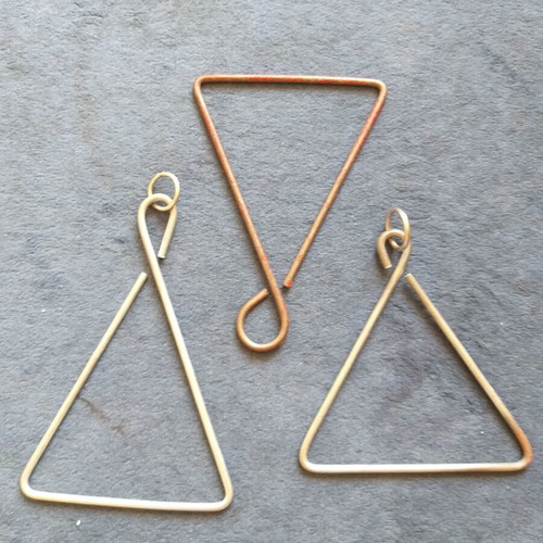 Triangle Christmas bells used, pack of 3, iron