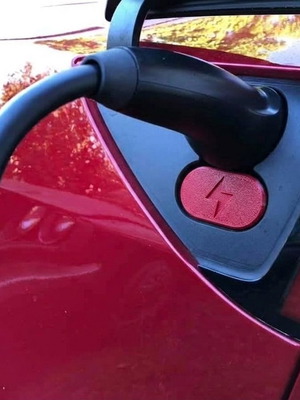 Magnetic CCS Charging Port Cover Red for Tesla electric car