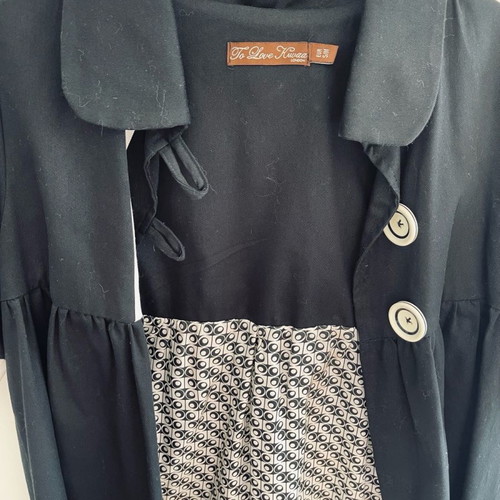 Vintage black and white jacket used, size S/M