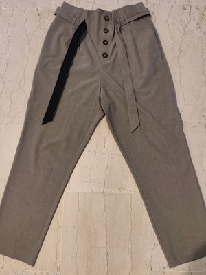 Zara checked pants medium size like new, high waist with belt