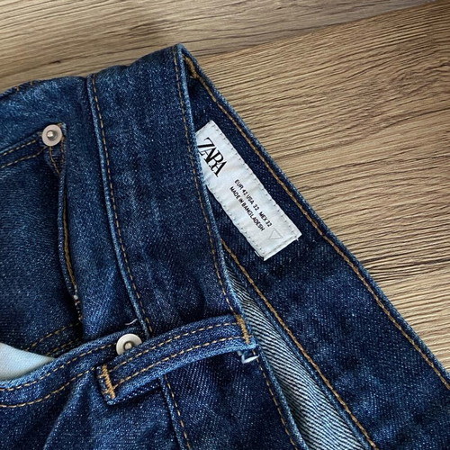 Zara Blue Denim Jeans Size 42 New