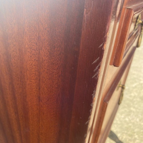 Wooden bedside cabinet used with drawer and cupboard