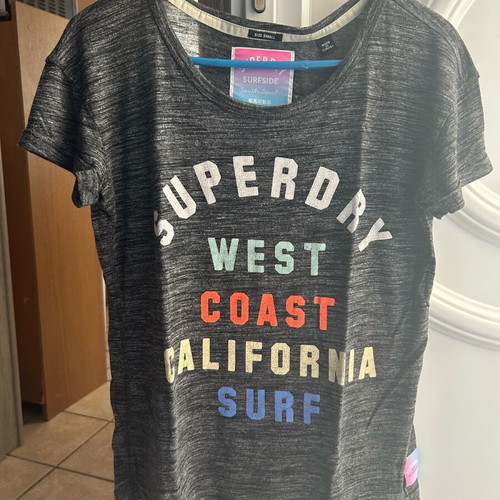 Superdry women's short sleeve grey t-shirt like new