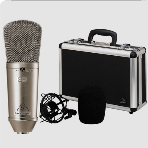 Behringer B-1 Condenser Microphone XLR Shock Mounted Like New, Gold