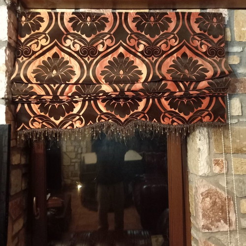 Roman style velvet curtain set used