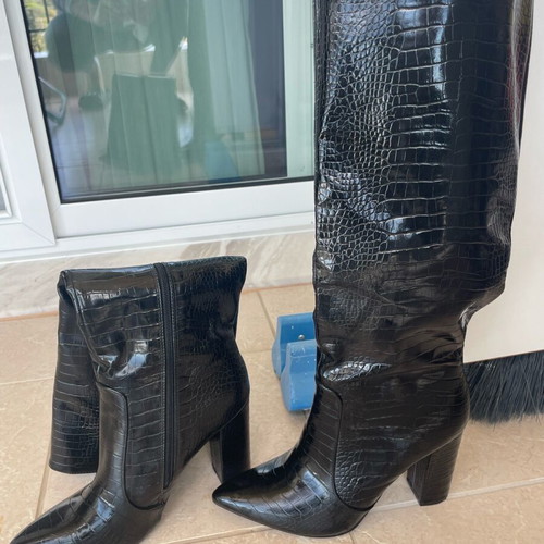 Just Me vegan leather boots new, size 41, shiny finish
