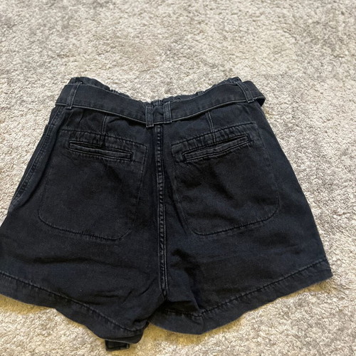 Mango black denim paperbag shorts like new, size S