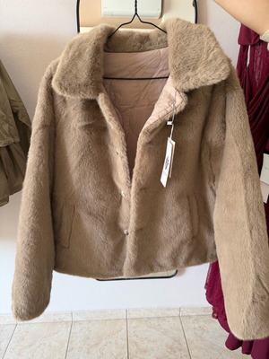 Reversible jacket beige color new, size M